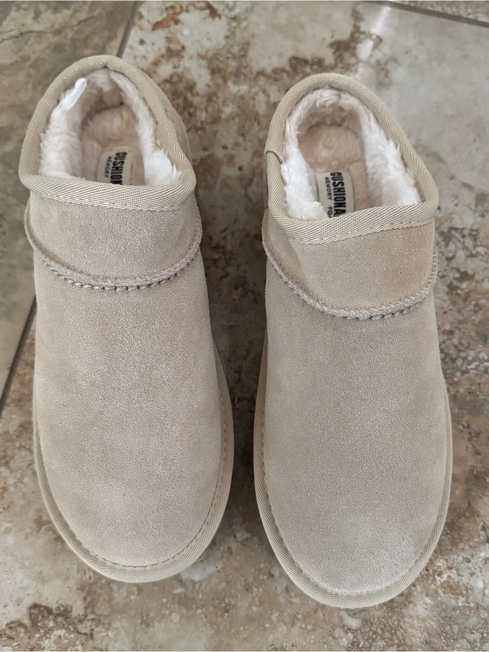 Cushionaire Suede Platform Ankle Boots in Sand, Size 8, Like New - Picture 2 of 4